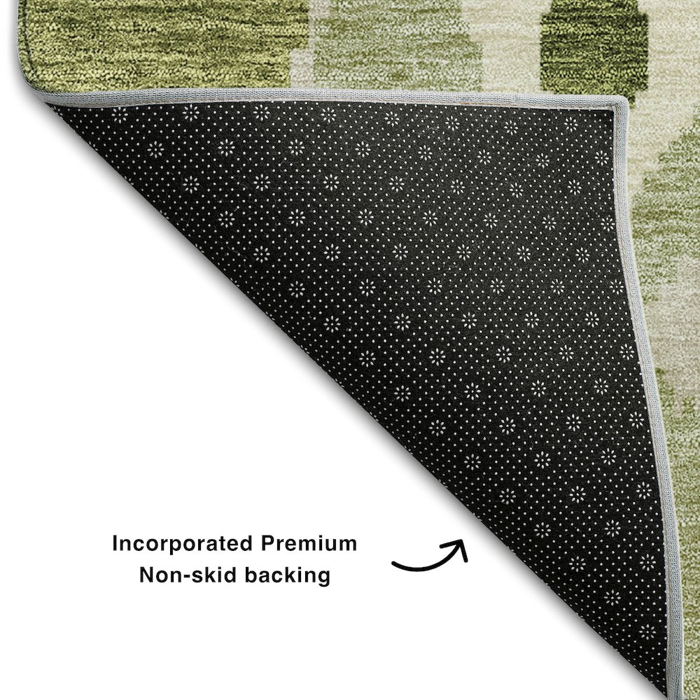 Premium Machine Washable Mayfield AMF748 Olive 10' x 14' Rug. Picture 2