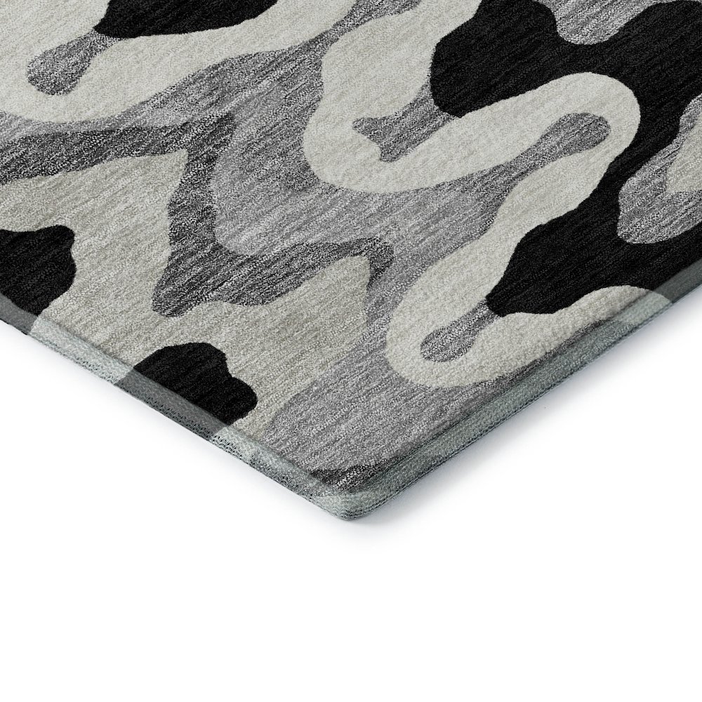 Premium Machine Washable Mayfield AMF750 Black 10' x 14' Rug. Picture 3