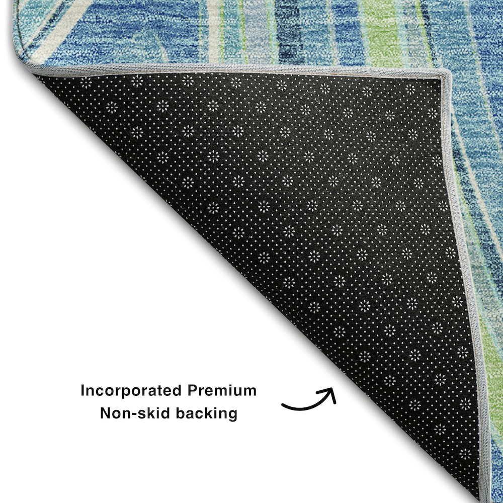 Premium Machine Washable Mayfield AMF756 Blue 10' x 14' Rug. Picture 2