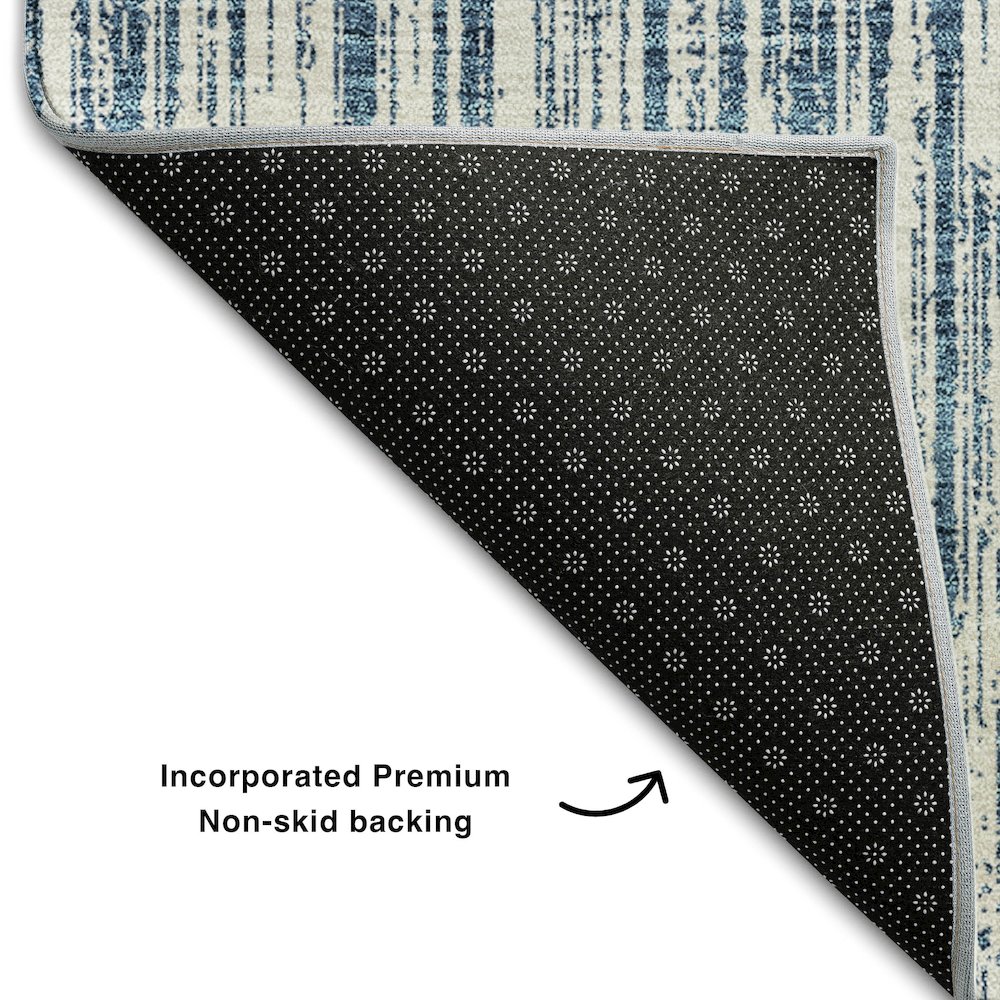 Premium Machine Washable Mayfield AMF760 Blue 10' x 14' Rug. Picture 2