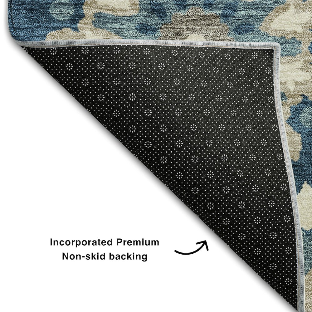 Premium Machine Washable Mayfield AMF763 Blue 10' x 14' Rug. Picture 2