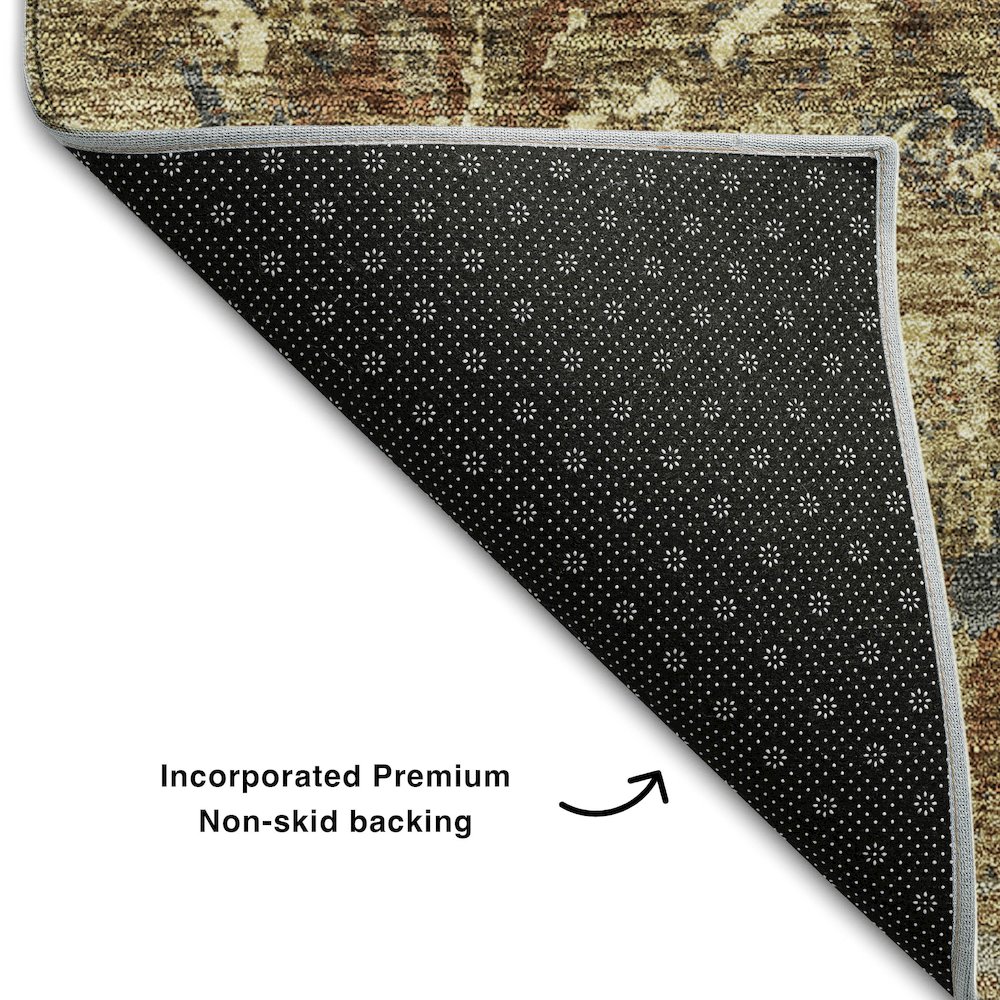Premium Machine Washable Mayfield AMF768 Brown 10' x 14' Rug. Picture 2