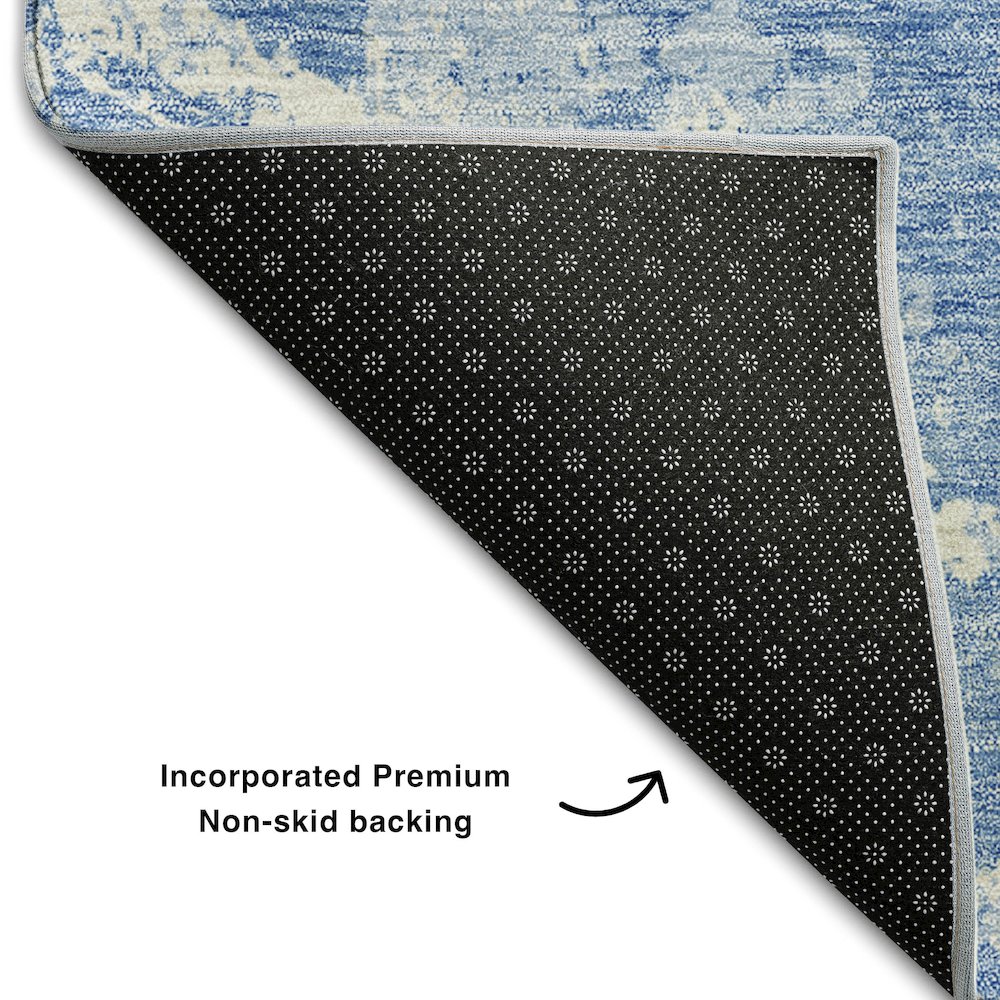 Premium Machine Washable Mayfield AMF769 Blue 10' x 14' Rug. Picture 2