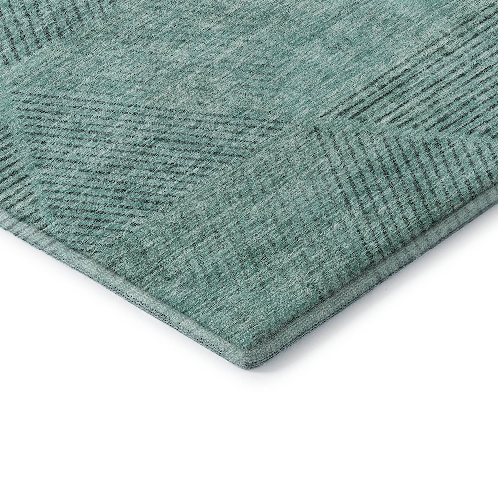 Premium Machine Washable Mayfield AMF777 Teal 10' x 14' Rug. Picture 3