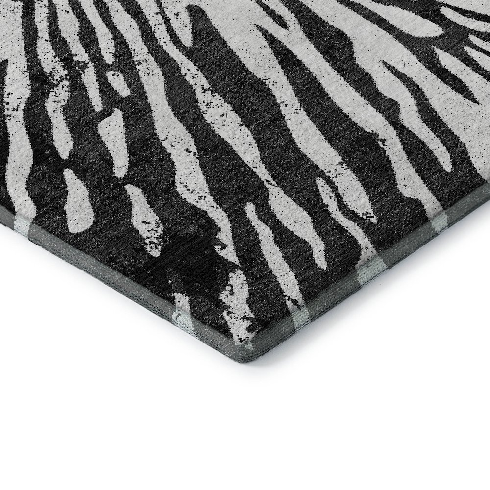 Premium Machine Washable Mayfield AMF818 Black 10' x 14' Rug. Picture 3