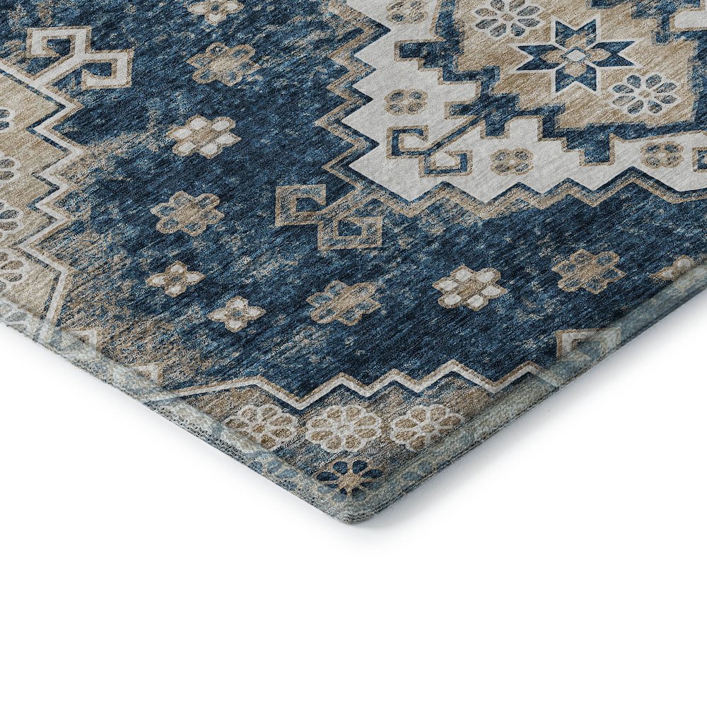 Premium Machine Washable Mayfield AMF846 Navy 10' x 14' Rug. Picture 3