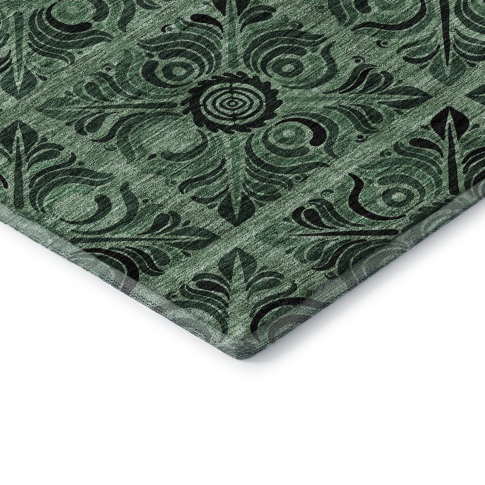 Premium Machine Washable Mayfield AMF853 Green 10' x 14' Rug. Picture 3