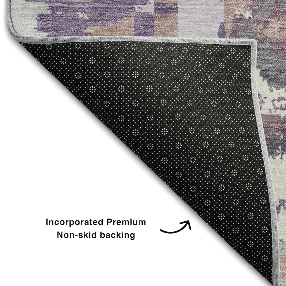 Premium Machine Washable Mayfield AMF855 Purple 10' x 14' Rug. Picture 2