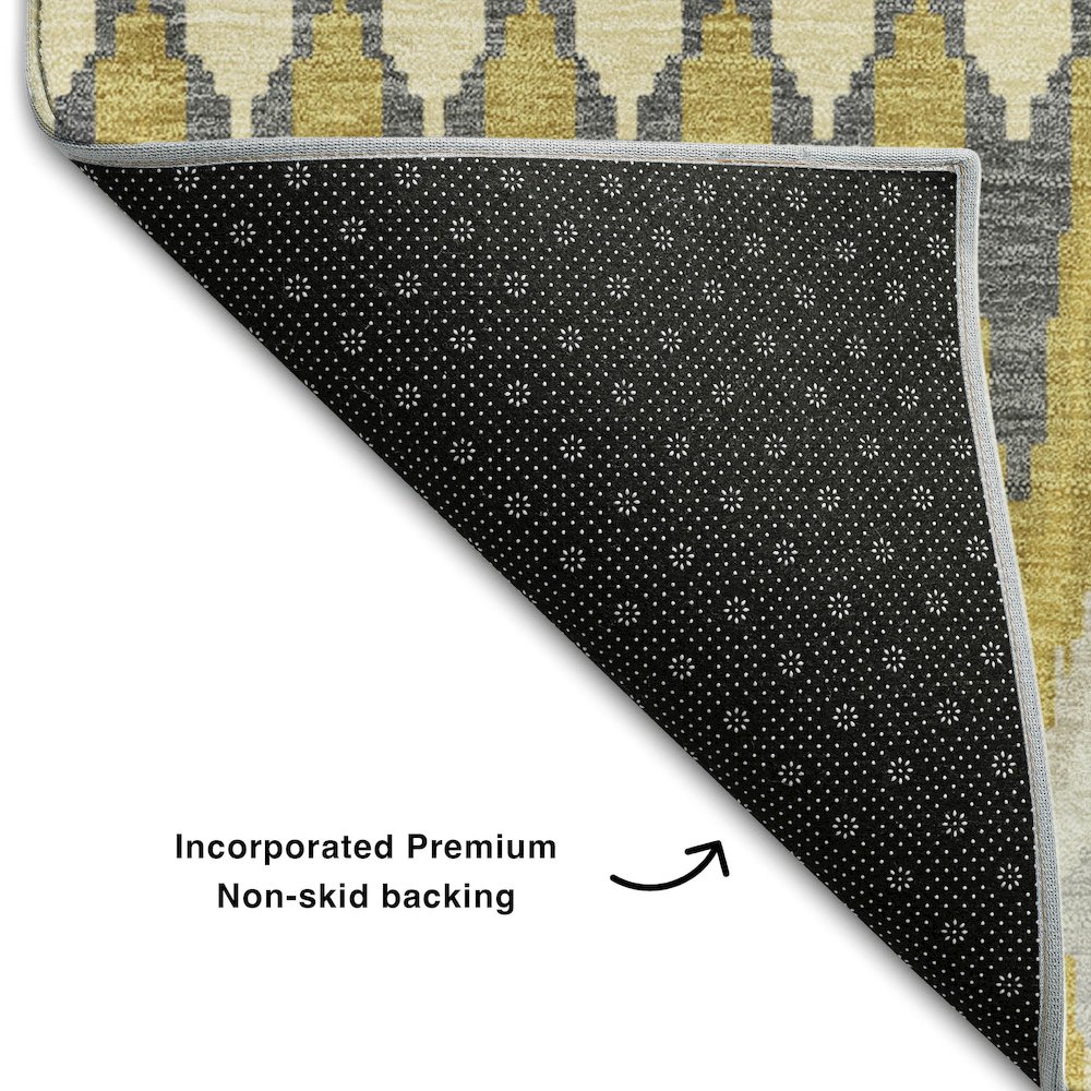 Premium Machine Washable Mayfield AMF860 Gold 10' x 14' Rug. Picture 2