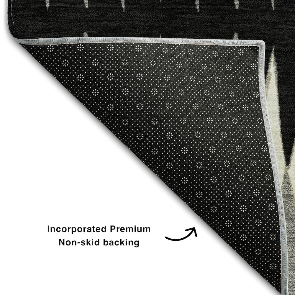 Premium Machine Washable Mayfield AMF867 Black 10' x 14' Rug. Picture 2