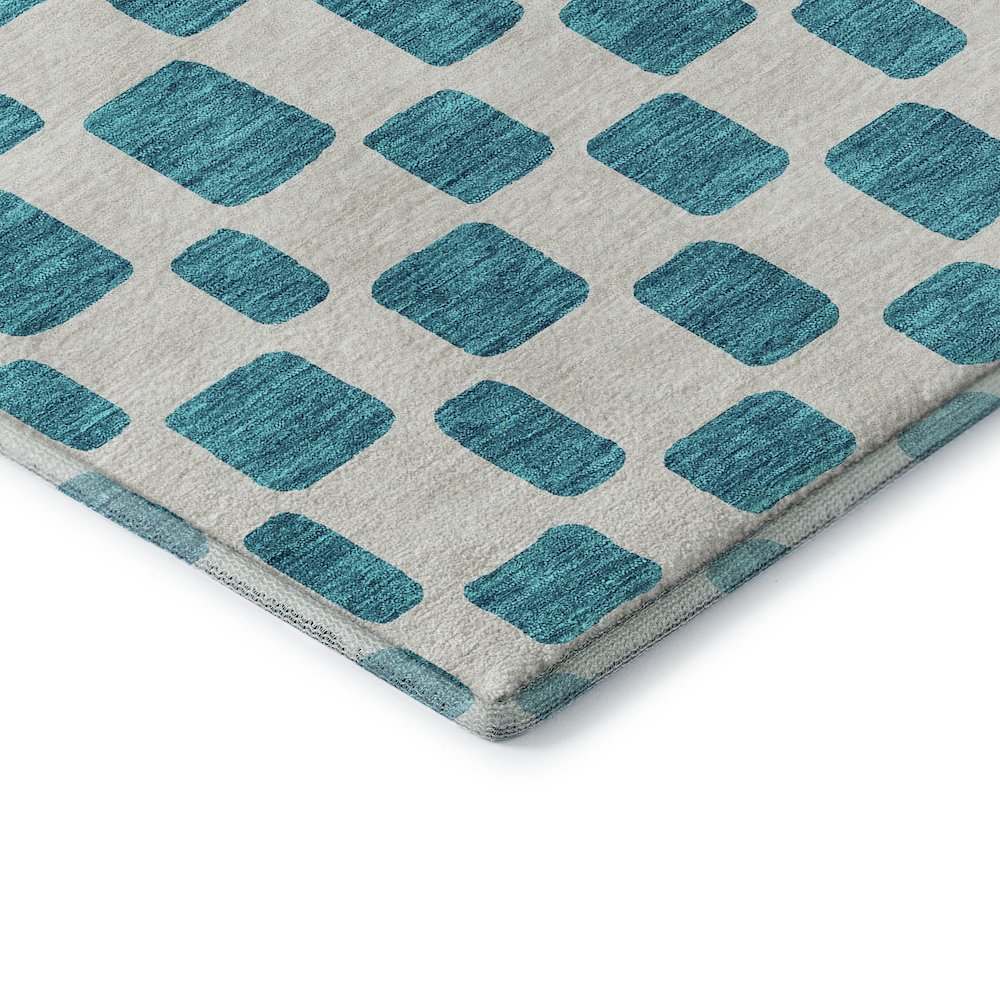 Premium Machine Washable Mayfield AMF871 Teal 10' x 14' Rug. Picture 3