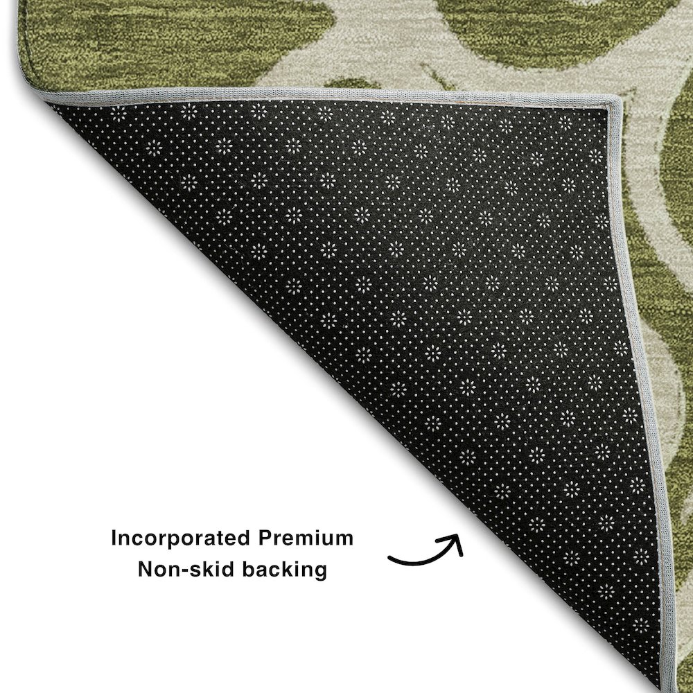 Premium Machine Washable Mayfield AMF874 Olive 10' x 14' Rug. Picture 2