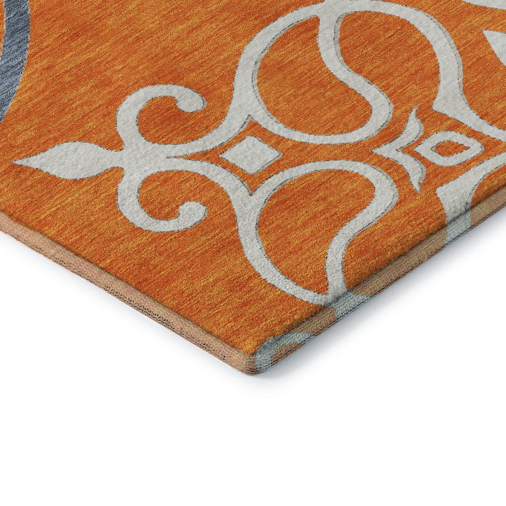 Premium Machine Washable Mayfield AMF874 Orange 10' x 14' Rug. Picture 3