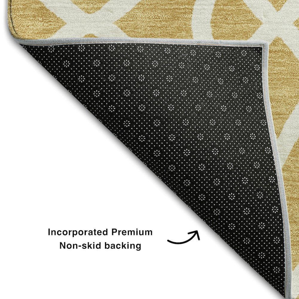 Premium Machine Washable Mayfield AMF884 Gold 10' x 14' Rug. Picture 2