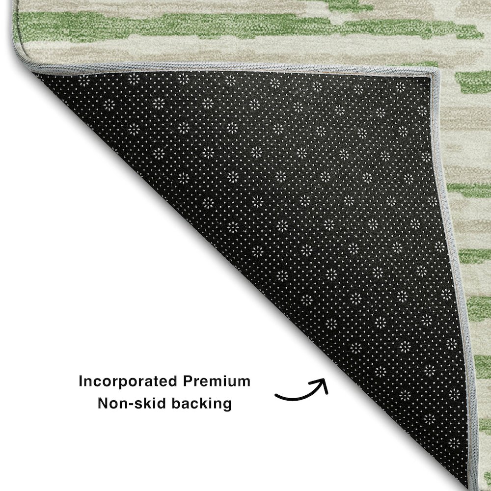 Premium Machine Washable Mayfield AMF888 Green 10' x 14' Rug. Picture 2