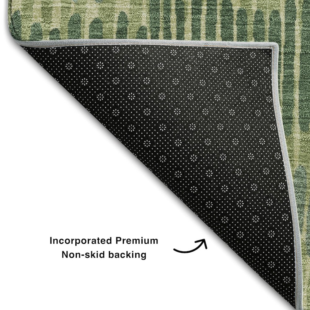 Premium Machine Washable Mayfield AMF889 Green 10' x 14' Rug. Picture 2