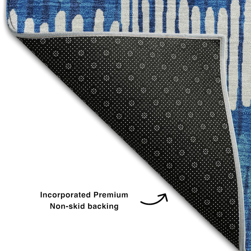 Premium Machine Washable Mayfield AMF889 Navy 10' x 14' Rug. Picture 2