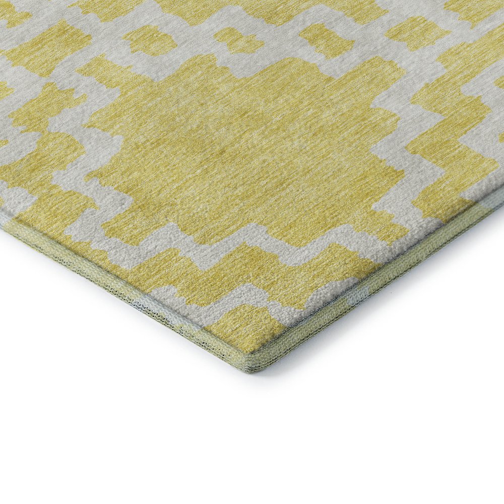 Premium Machine Washable Mayfield AMF902 Yellow 10' x 14' Rug. Picture 3