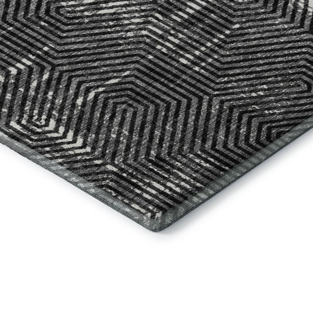 Premium Machine Washable Mayfield AMF912 Black 10' x 14' Rug. Picture 3
