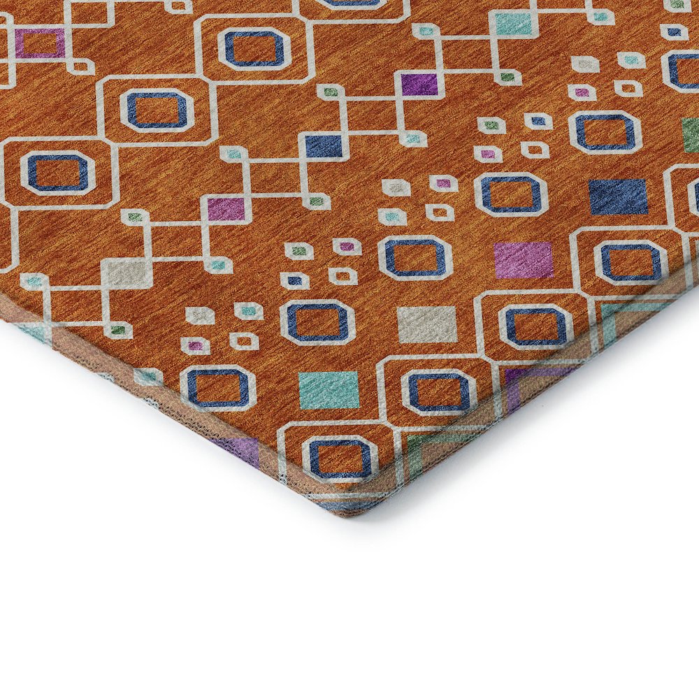 Premium Machine Washable Mayfield AMF938 Orange 10' x 14' Rug. Picture 3