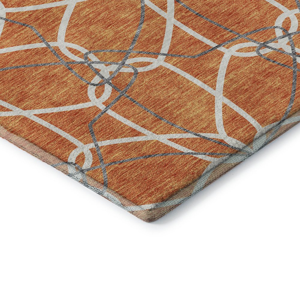 Premium Machine Washable Mayfield AMF950 Orange 10' x 14' Rug. Picture 3
