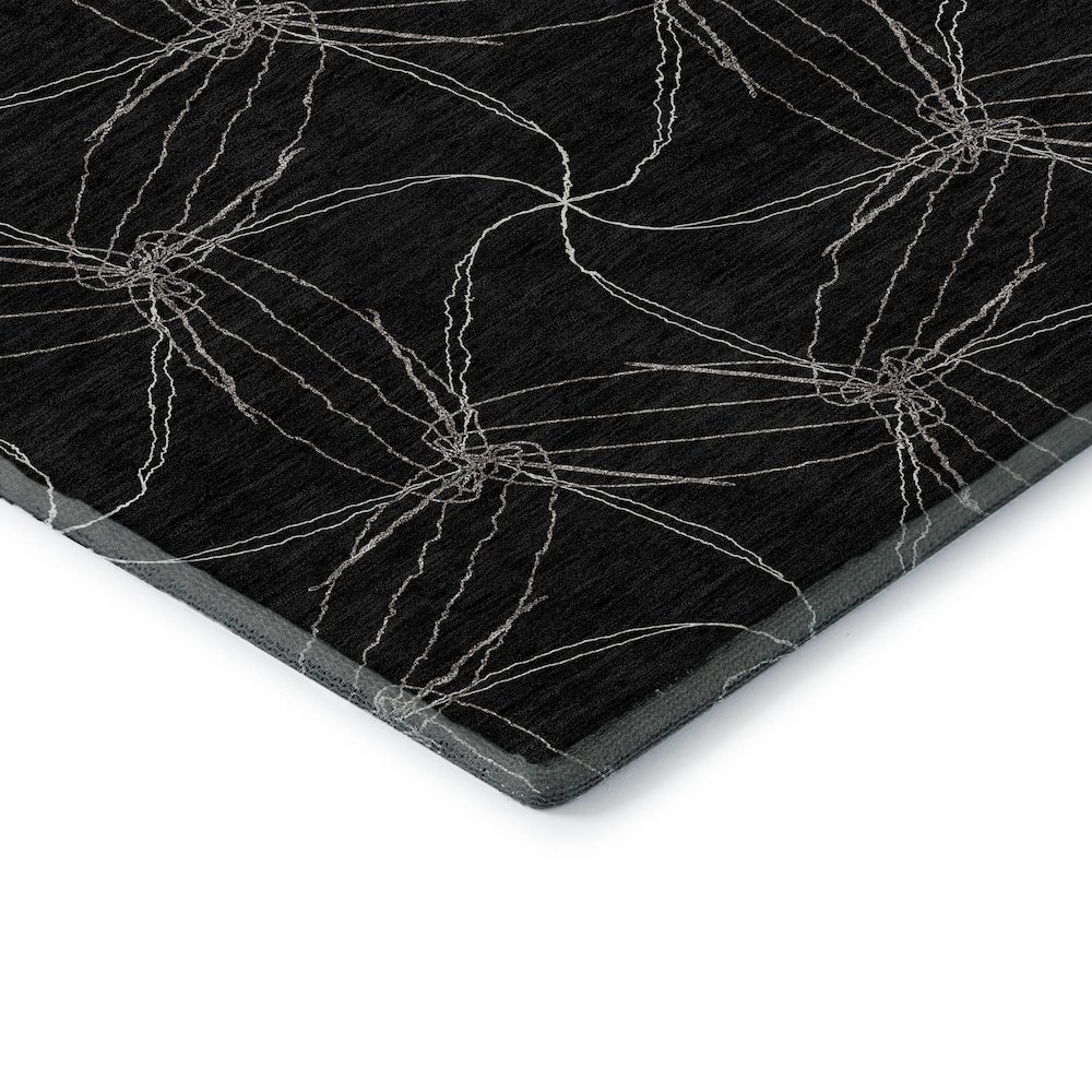 Premium Machine Washable Mayfield AMF968 Black 10' x 14' Rug. Picture 3