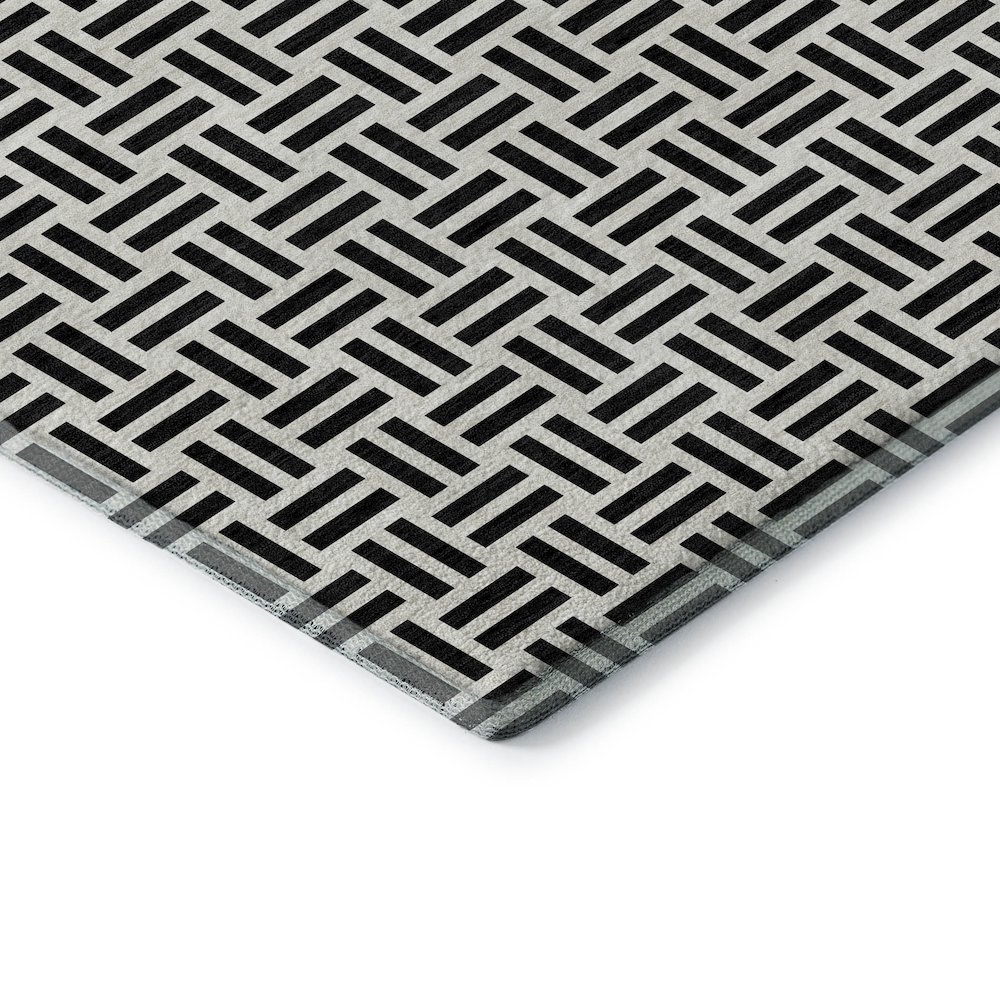 Premium Machine Washable Mayfield AMF978 Black 10' x 14' Rug. Picture 3