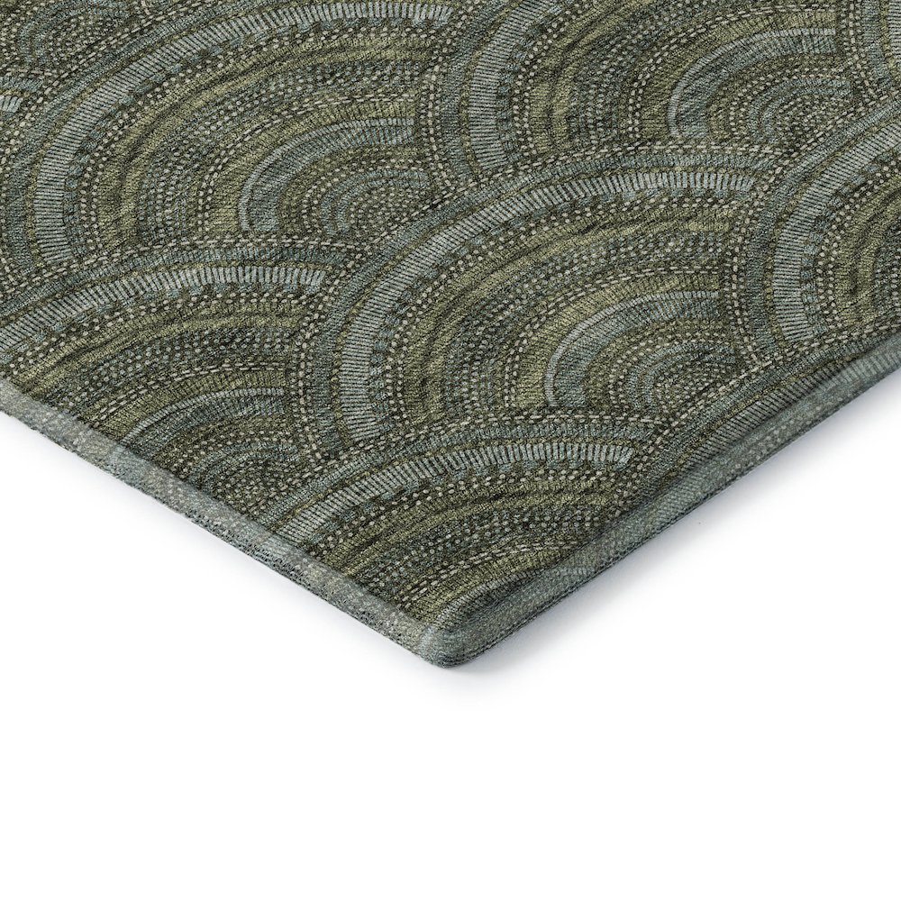 Premium Machine Washable Mayfield AMF984 Olive 10' x 14' Rug. Picture 3