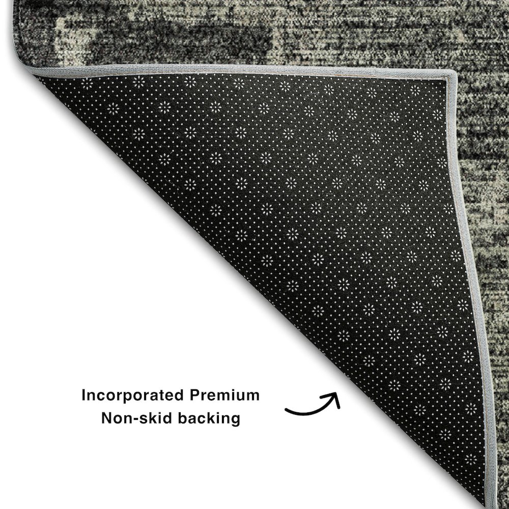 Premium Machine Washable Mayfield AMF989 Black 10' x 14' Rug. Picture 2