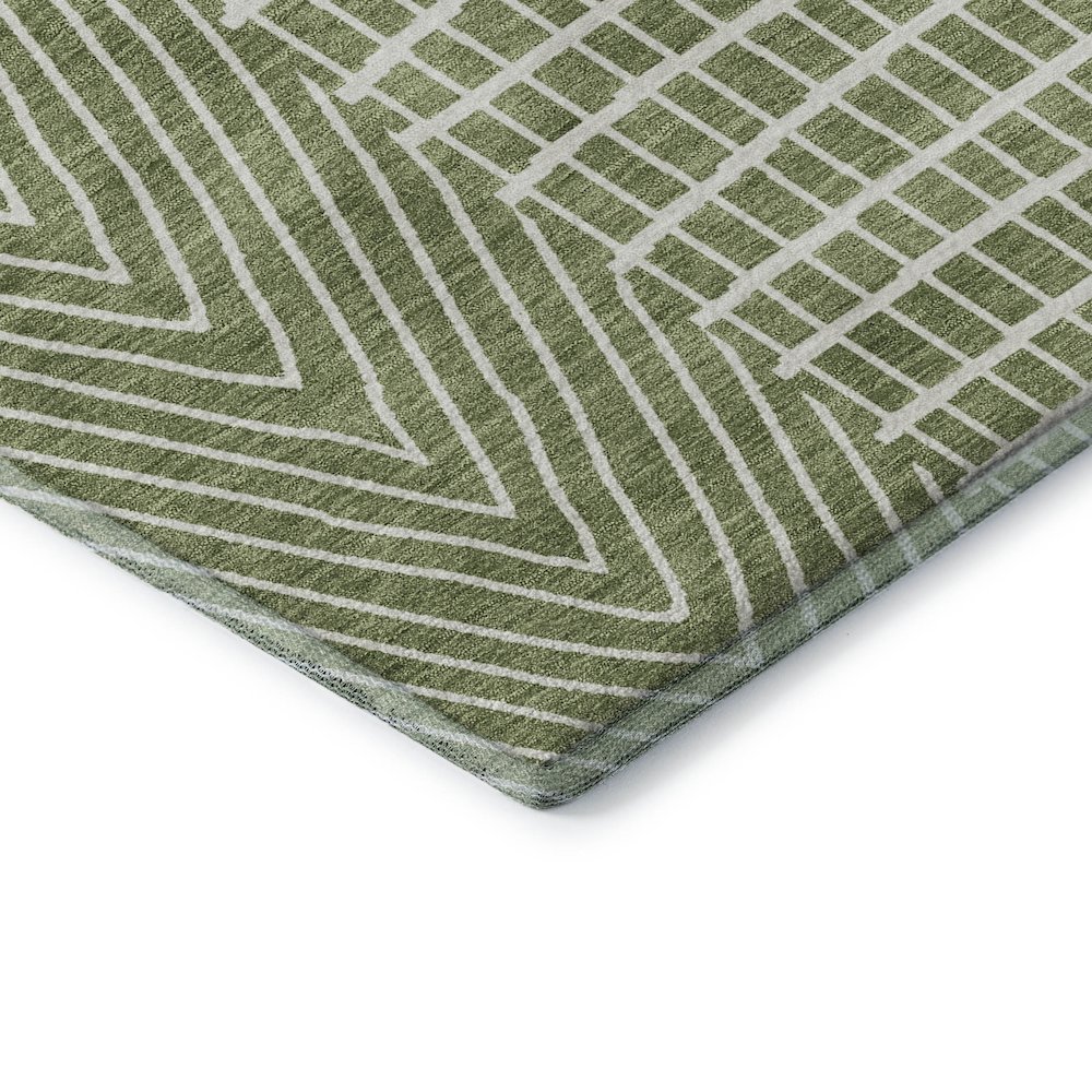 Premium Machine Washable Mayfield AMF990 Green 10' x 14' Rug. Picture 3