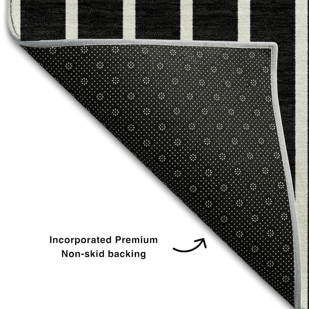 Premium Machine Washable Mayfield AMF994 Black 10' x 14' Rug. Picture 2