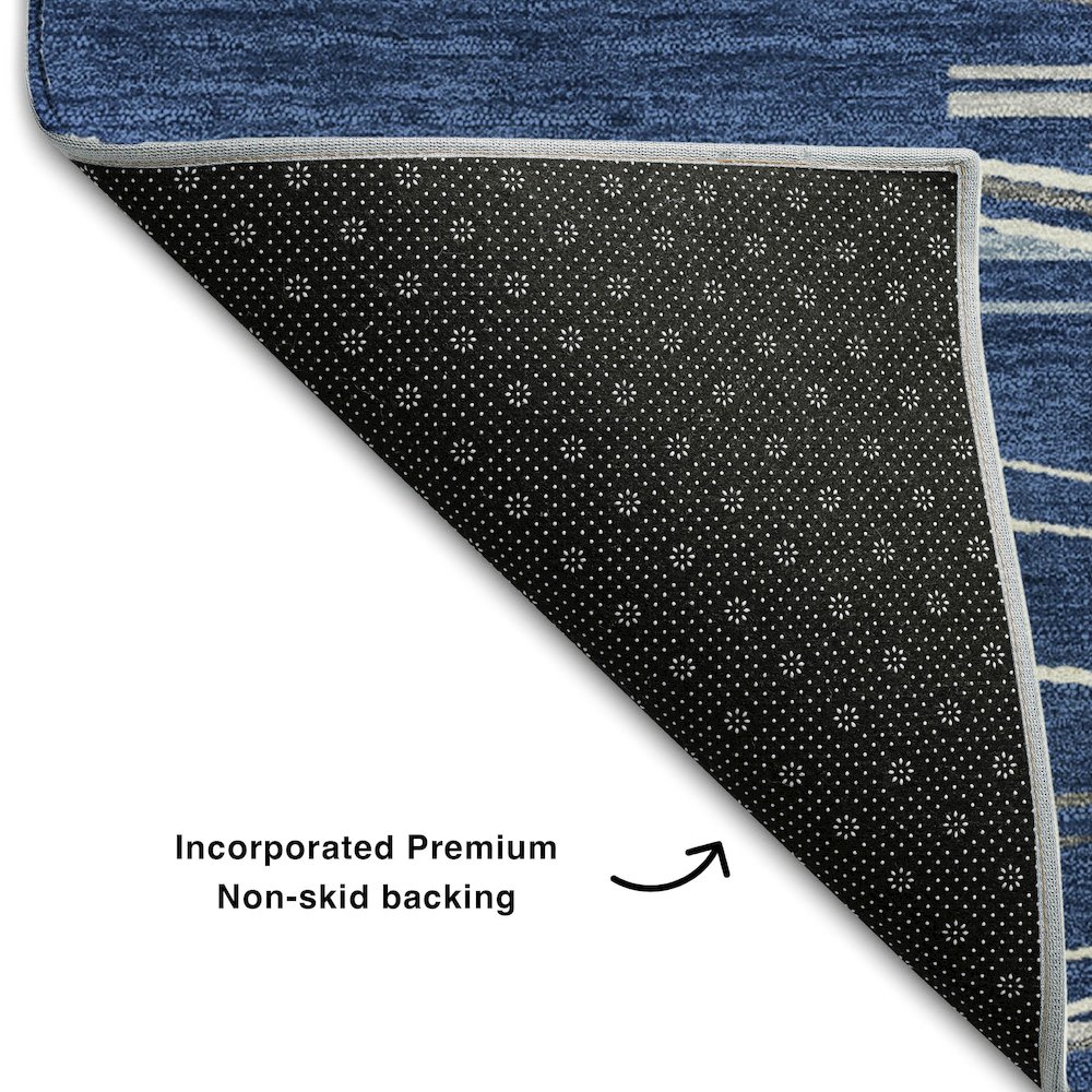 Premium Machine Washable Mayfield AMF996 Navy 10' x 14' Rug. Picture 2