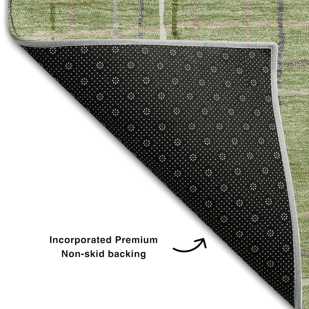 Premium Machine Washable Mayfield AMF998 Green 10' x 14' Rug. Picture 2