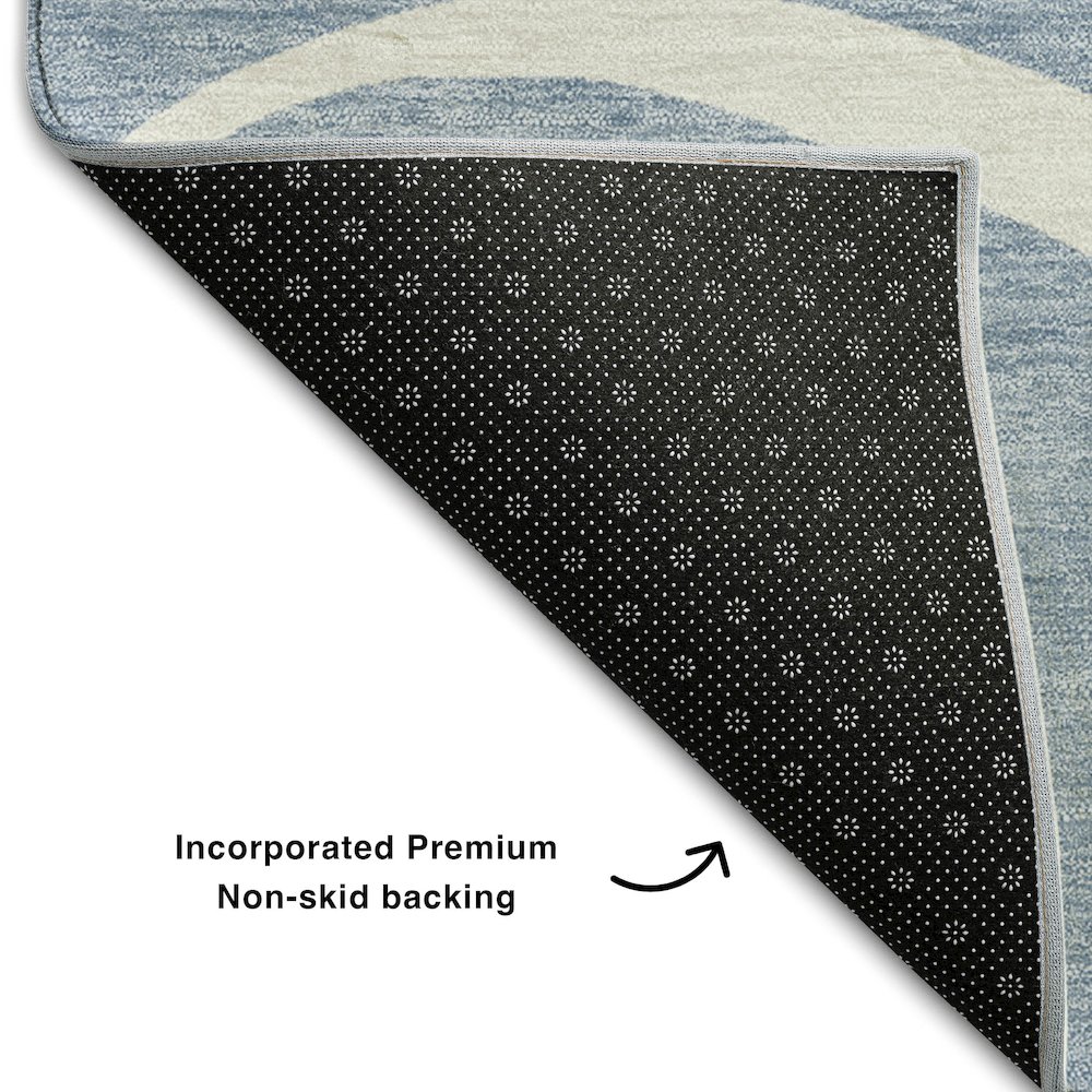 Premium Machine Washable Mayfield AMF999 Denim 10' x 14' Rug. Picture 2
