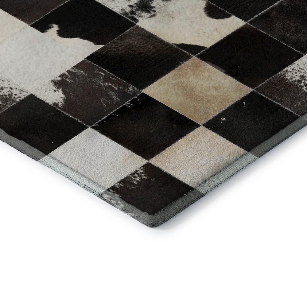 Luxury Washable Indoor/Outdoor Bozeman Black 10' x 14' Rug. Picture 2