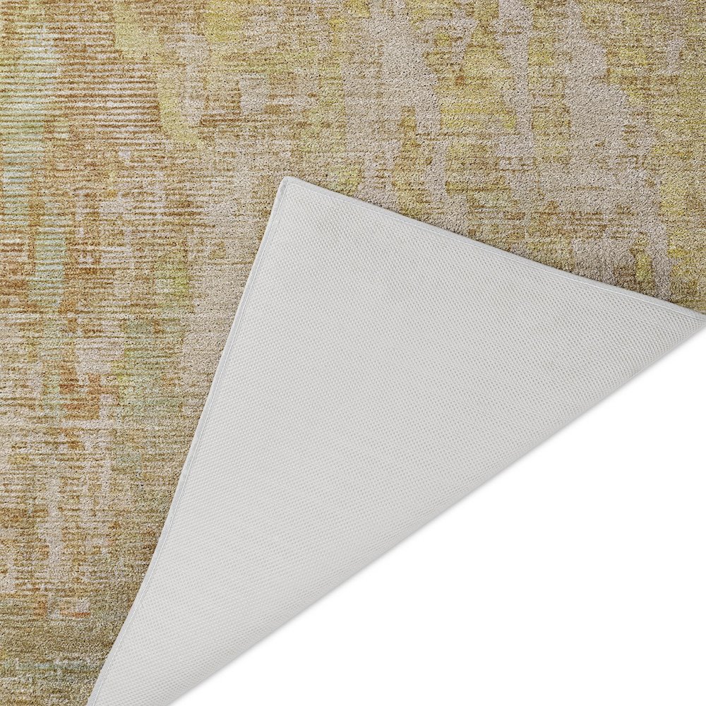Luxury Washable Indoor/Outdoor Kochi Khaki 10' x 14' Rug. Picture 4