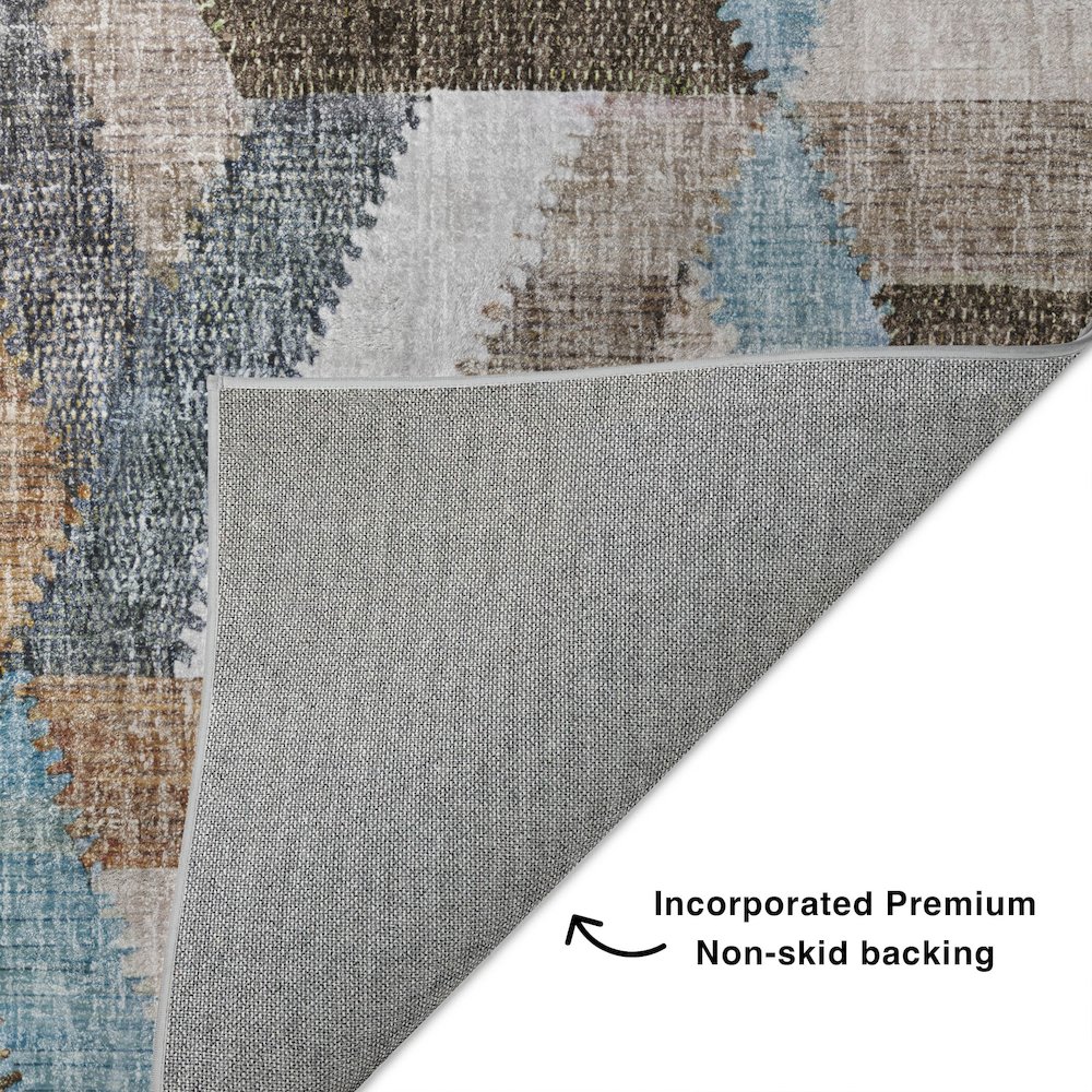 Luxury Washable Lorenzo Brown 10' x 14' Rug. Picture 4