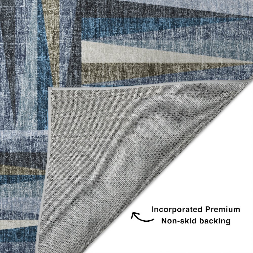 Luxury Washable Lorenzo Denim 10' x 14' Rug. Picture 4