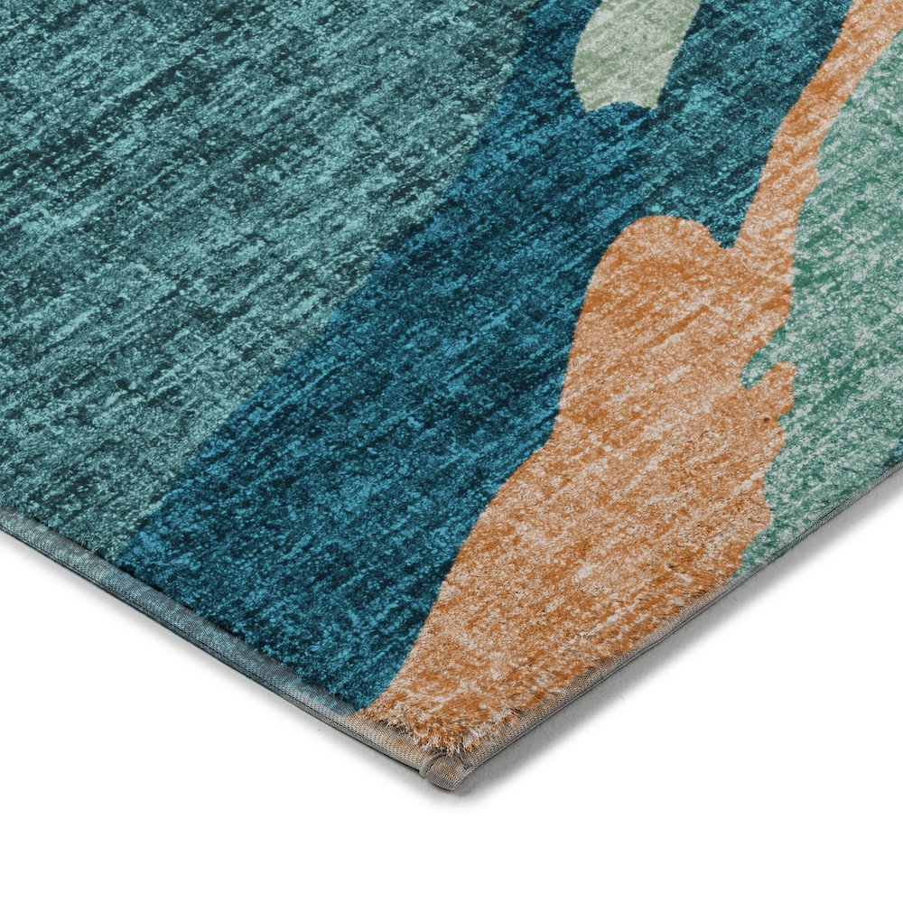 Luxury Washable Lorenzo Teal 10' x 14' Rug. Picture 2