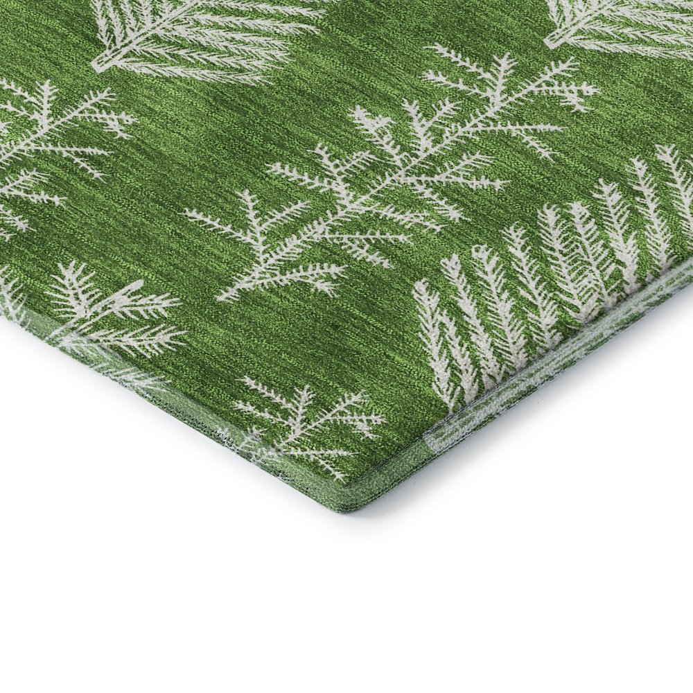 Luxury Washable Indoor/Outdoor Merry & Bright Green 10' x 14' Rug. Picture 2