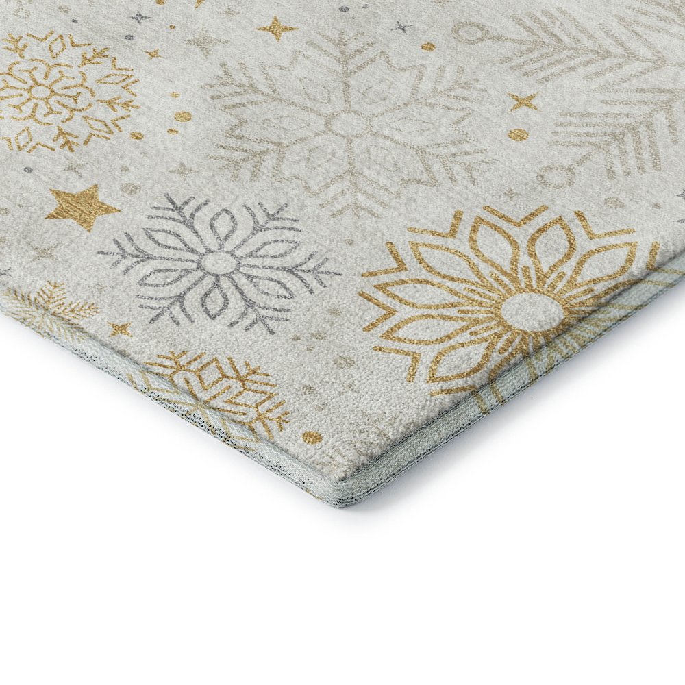 Luxury Washable Indoor/Outdoor Merry & Bright Ivory 10' x 14' Rug. Picture 2