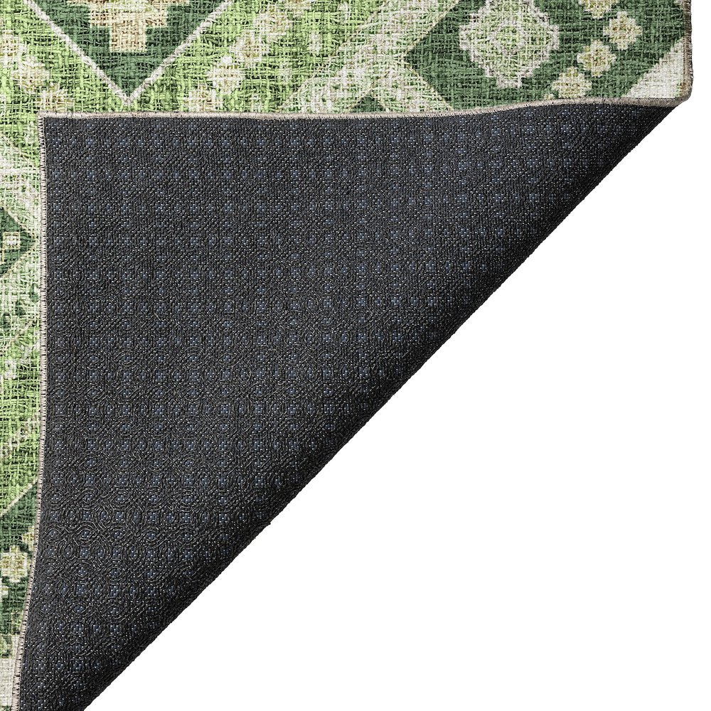 Luxury Washable Indoor/Outdoor Portico Green 10' x 14' Rug. Picture 4