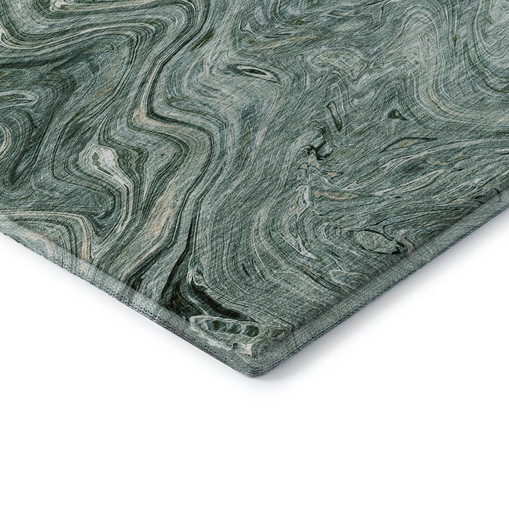 Luxury Washable Indoor/Outdoor Ravenna Teal 10' x 14' Rug. Picture 2