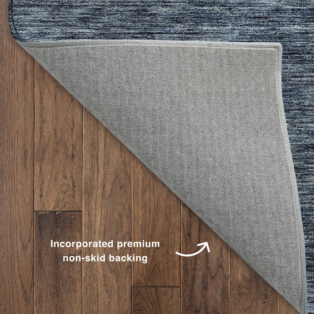 Luxury Washable Indoor/Outdoor Soft Essentials SE1 Blue 10' x 14' Rug. Picture 4