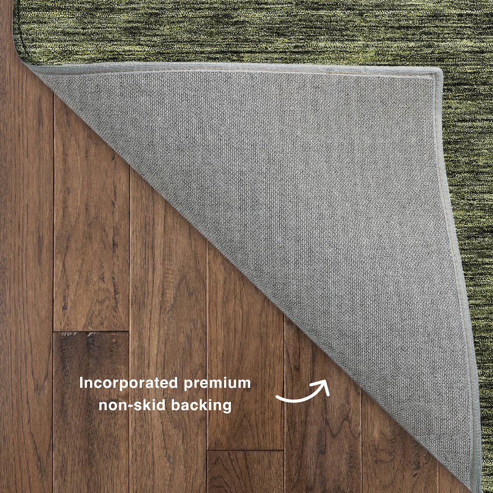 Luxury Washable Indoor/Outdoor Soft Essentials SE1 Green 10' x 14' Rug. Picture 4