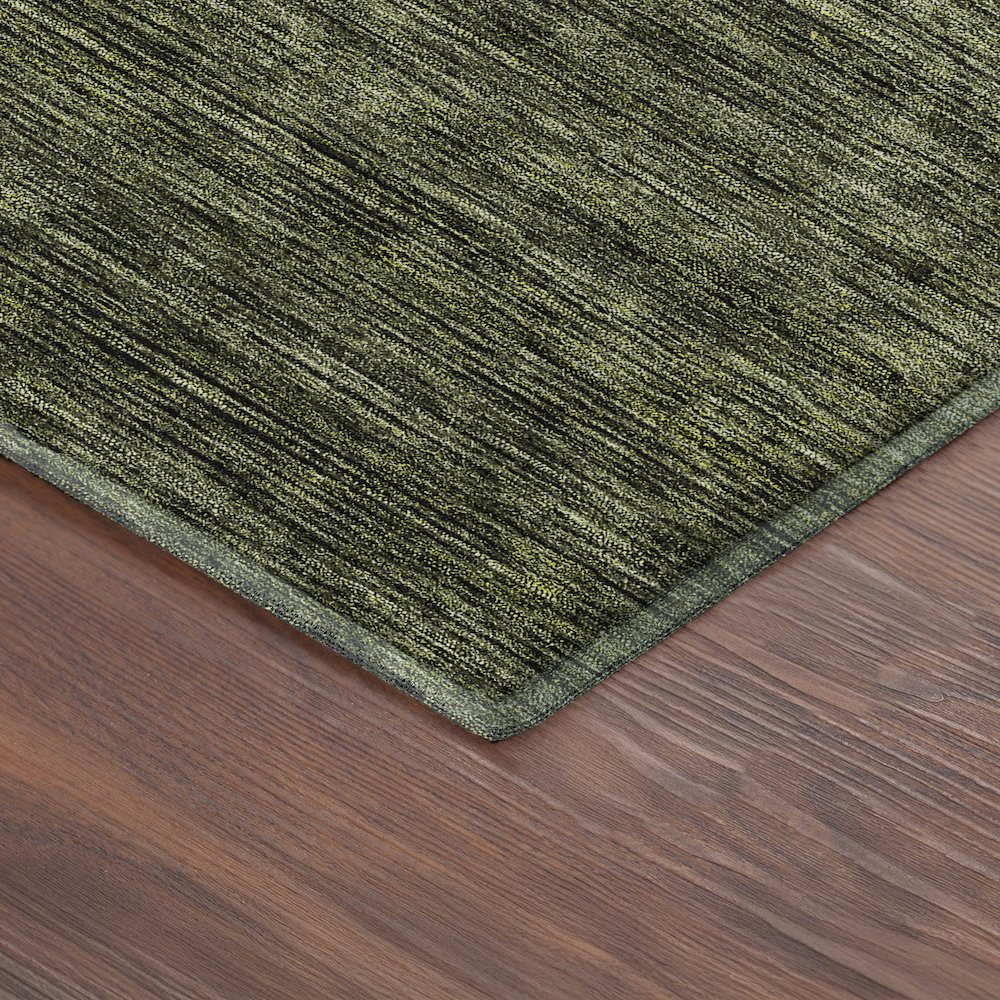 Luxury Washable Indoor/Outdoor Soft Essentials SE1 Green 10' x 14' Rug. Picture 2