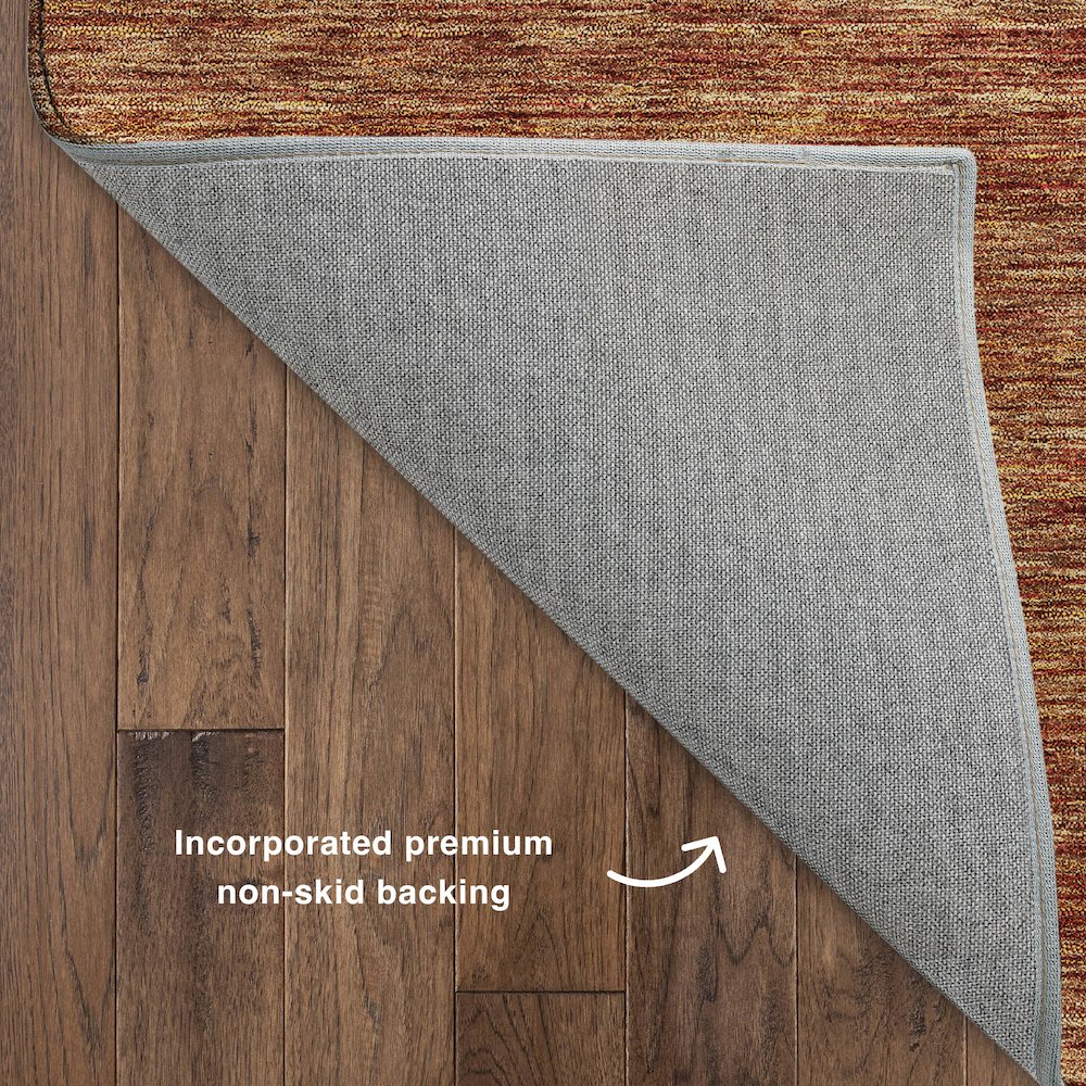 Luxury Washable Indoor/Outdoor Soft Essentials SE1 Orange 10' x 14' Rug. Picture 4