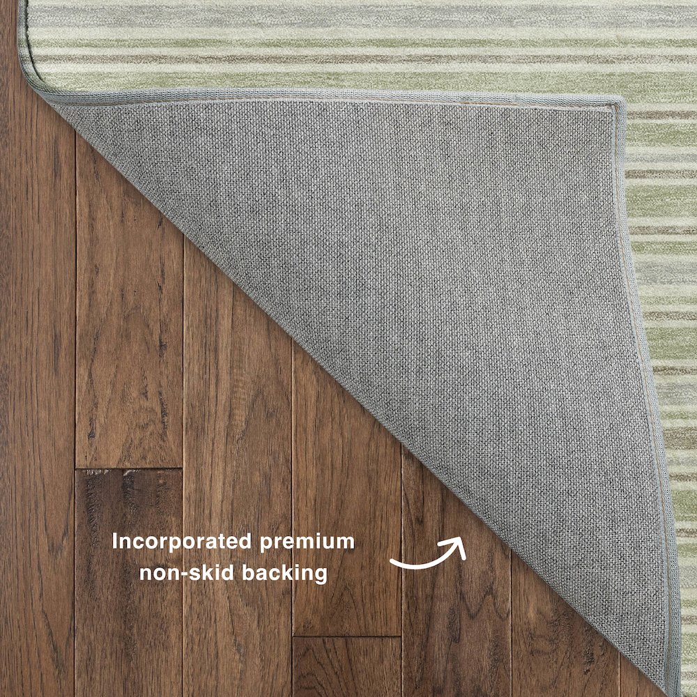 Luxury Washable Indoor/Outdoor Soft Essentials SE2 Green 10' x 14' Rug. Picture 4