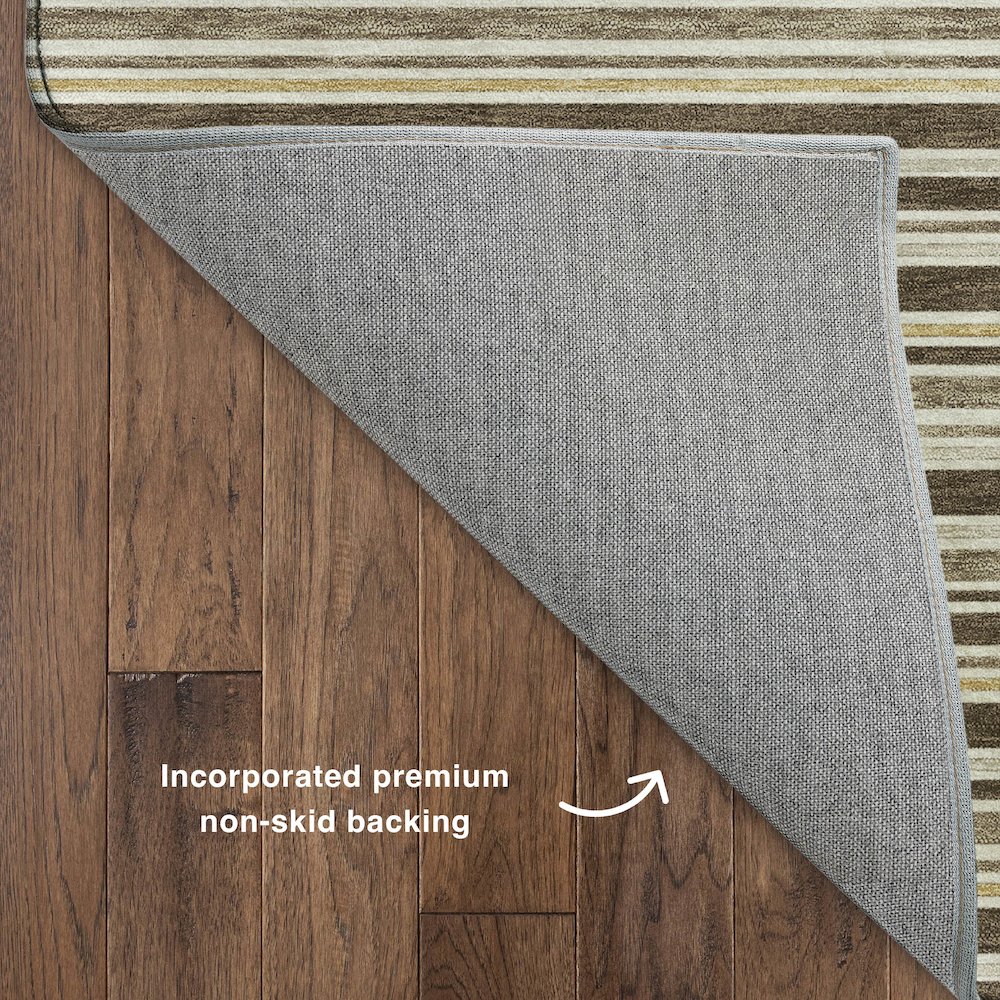 Luxury Washable Indoor/Outdoor Soft Essentials SE2 Brown 10' x 14' Rug. Picture 4