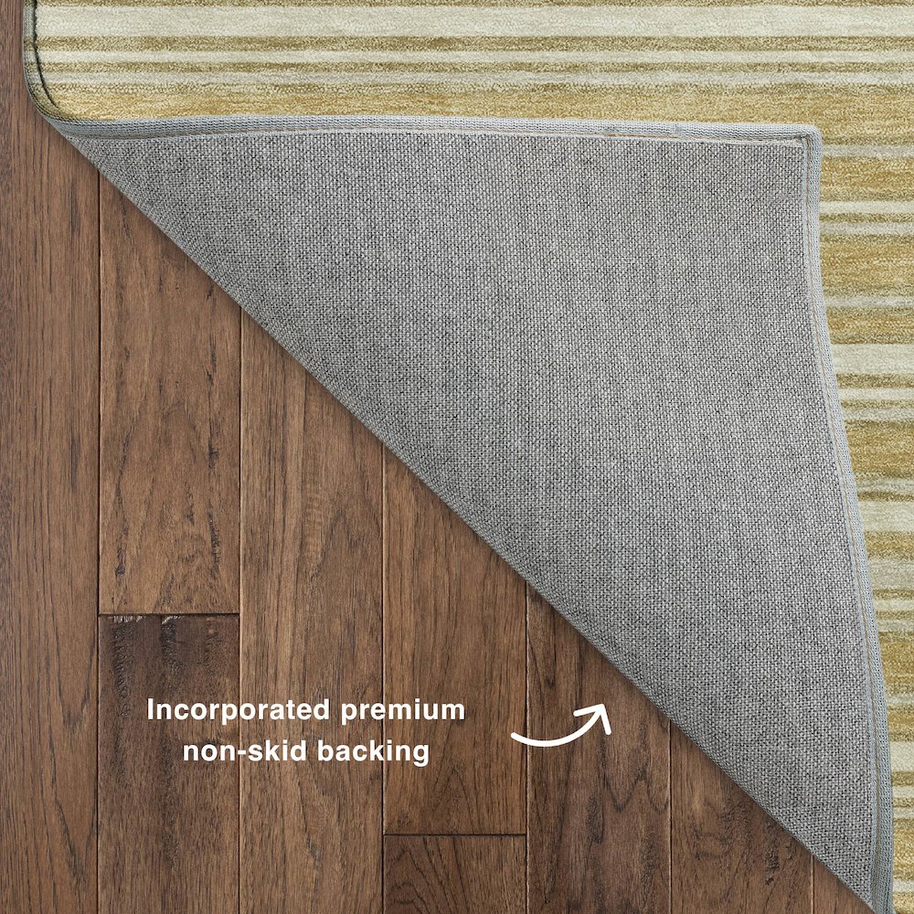 Luxury Washable Indoor/Outdoor Soft Essentials SE2 Gold 10' x 14' Rug. Picture 4